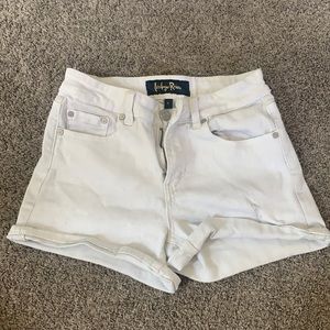 white denim shorts